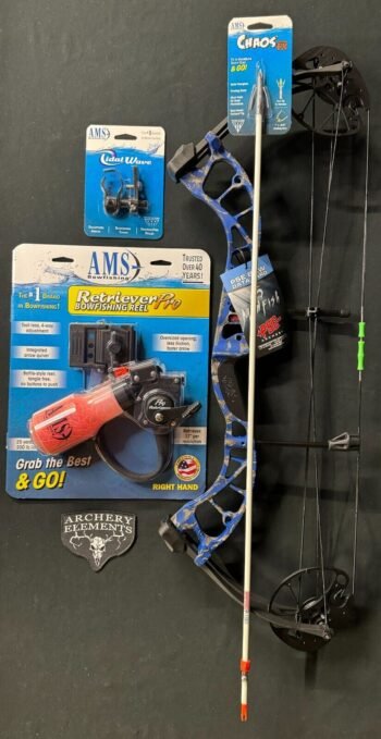 PSE D3 Blue Bowfishing Compound Bow Right Hand AMS Retriever Pro
